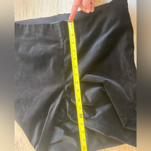 Lauren Ralph Lauren Womens Pants Sz 12 Black Velvet Pull On Side Zip Stretch - Picture 10 of 10